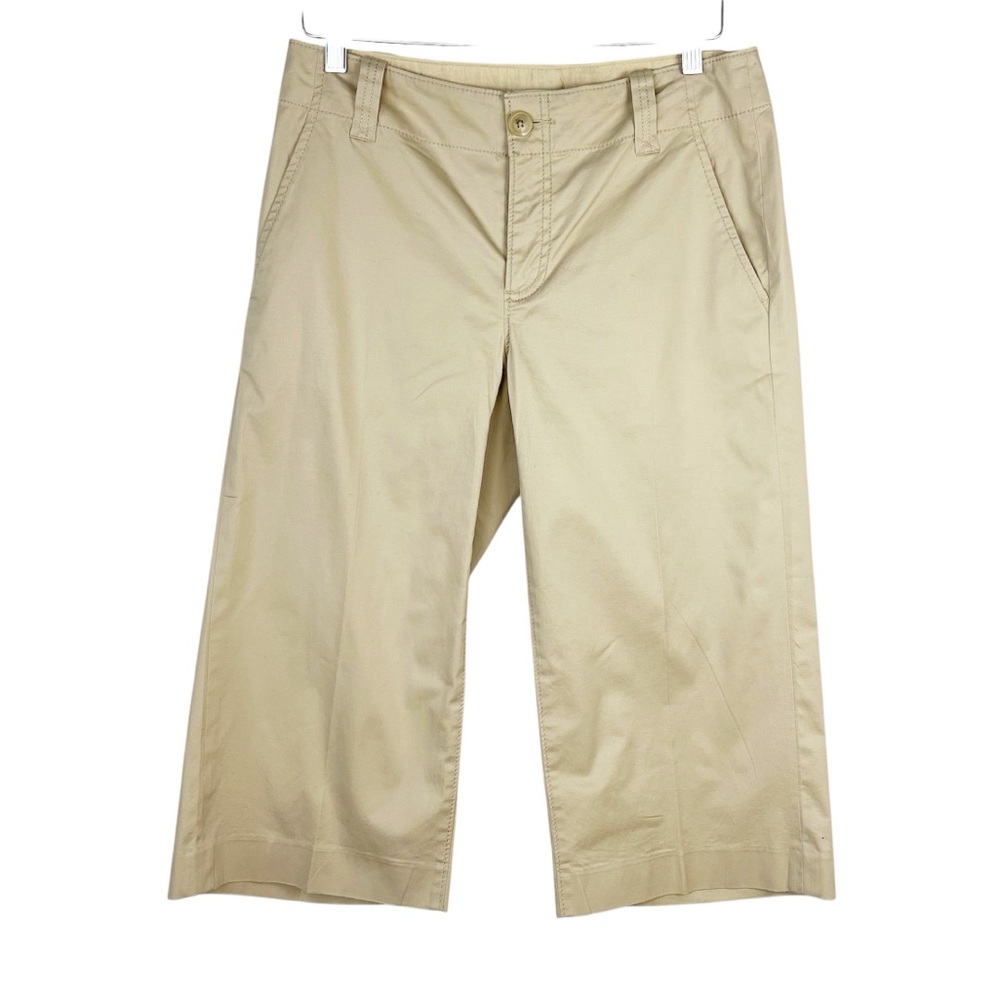 Banana Republic Khaki Wide Leg Cropped Pants